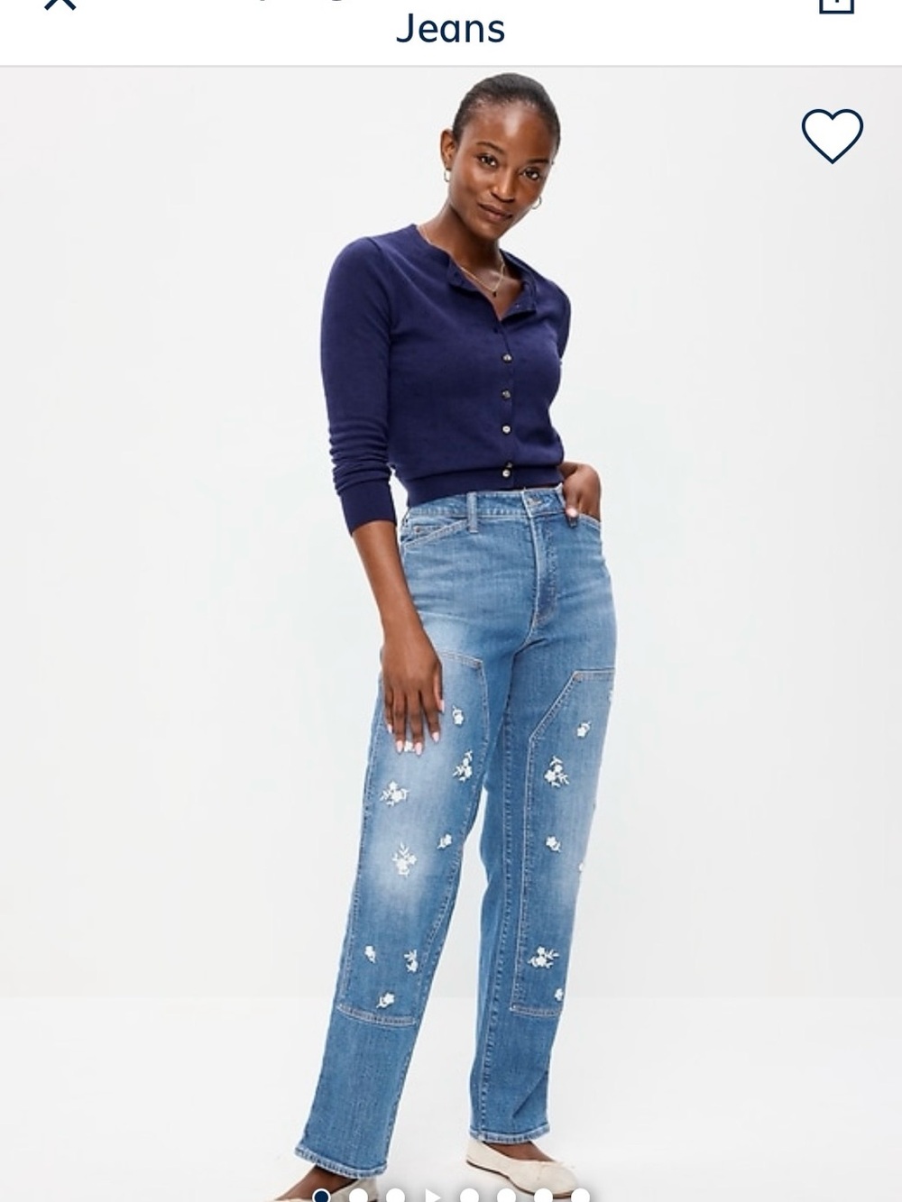 Women’s Light Blue Embroidered Straight-Leg Jeans